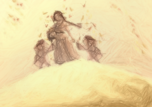 The dream of when she drew with crayons across the kitchen ceiling, where her mommy and sis skipped in circles that never quite touched the ceiling’s sky, with her laughter echoing inside the hot air balloons and under the ticking ribs of Mongolia. Mommy hummed backwards lullabies while the sun blinked through the curtains on Tuesday sunsets that hadn’t happened yet. One girl chased butterflies while the other drank the raindrops in Mommy’s apron pocket, and together they stitched memories out jam-stained afternoons; where time didn’t feel real and instead, they could sail across with paper boats through the carpet sea.